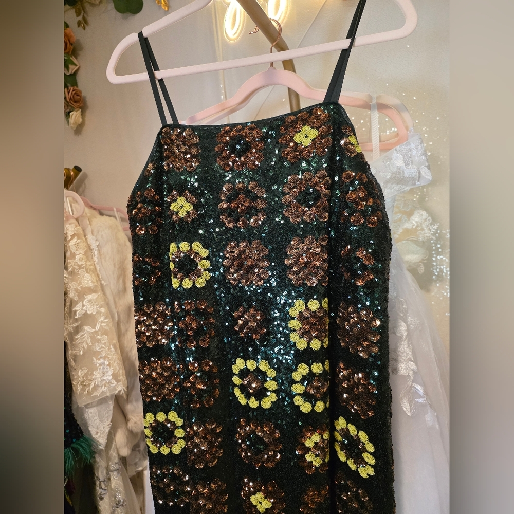 NWT Size M Johnny Was Love Gemini Sequin Spaghetti Strap Mini Dress - Picture 9 of 13